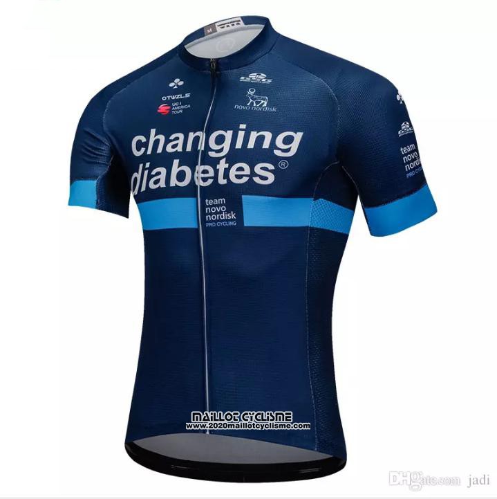 2018 Maillot Ciclismo Changing Diabetes Bleu Manches Courtes et Cuissard